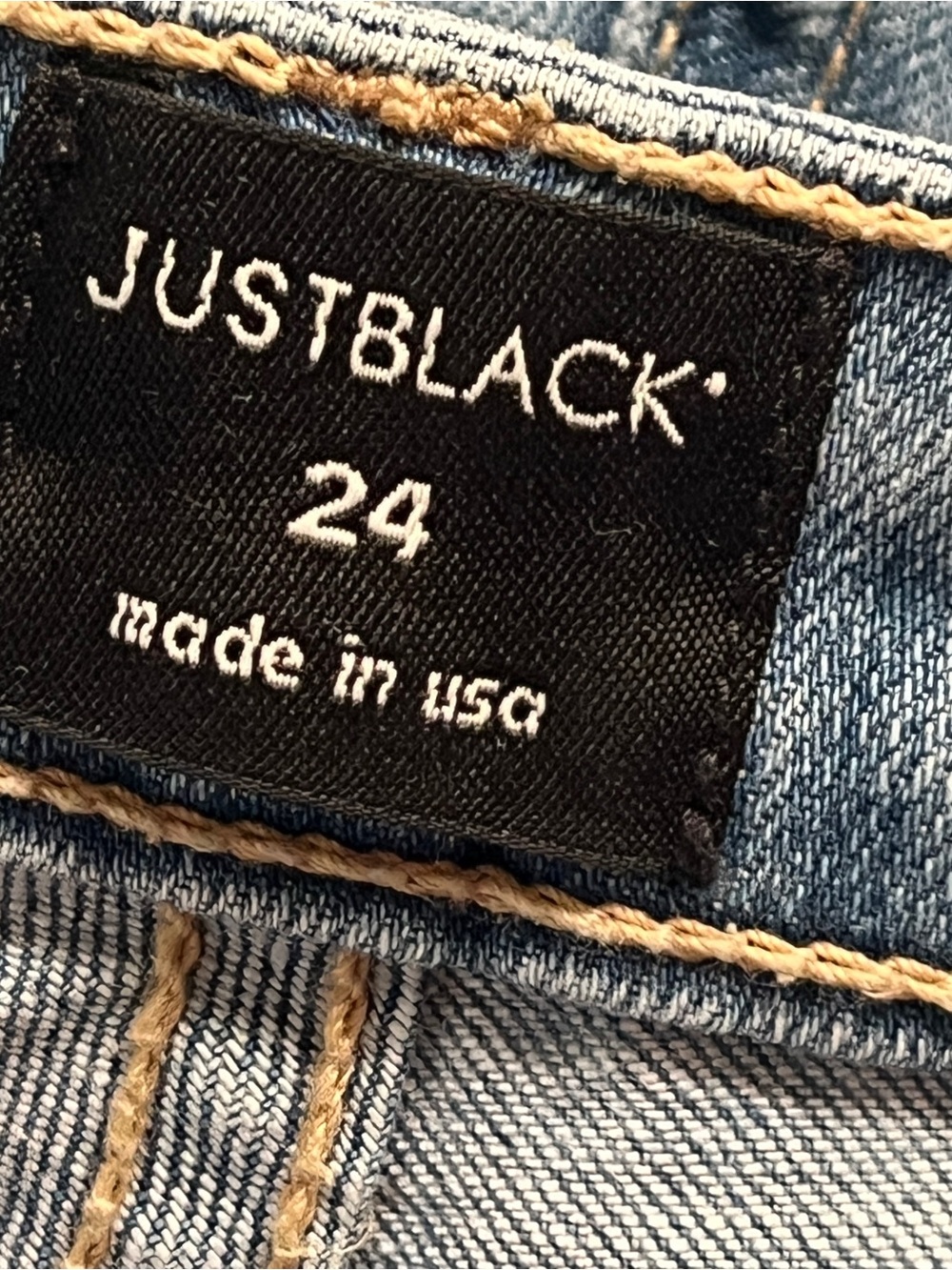 JUST BLACK USA Wide Leg Crop Jeans Light Wash Whiskered Raw Hem Stretch Size 24 - Picture 4 of 16